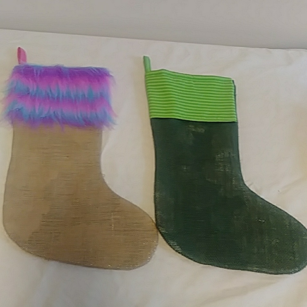 Handmade Christmas burlap Stockings